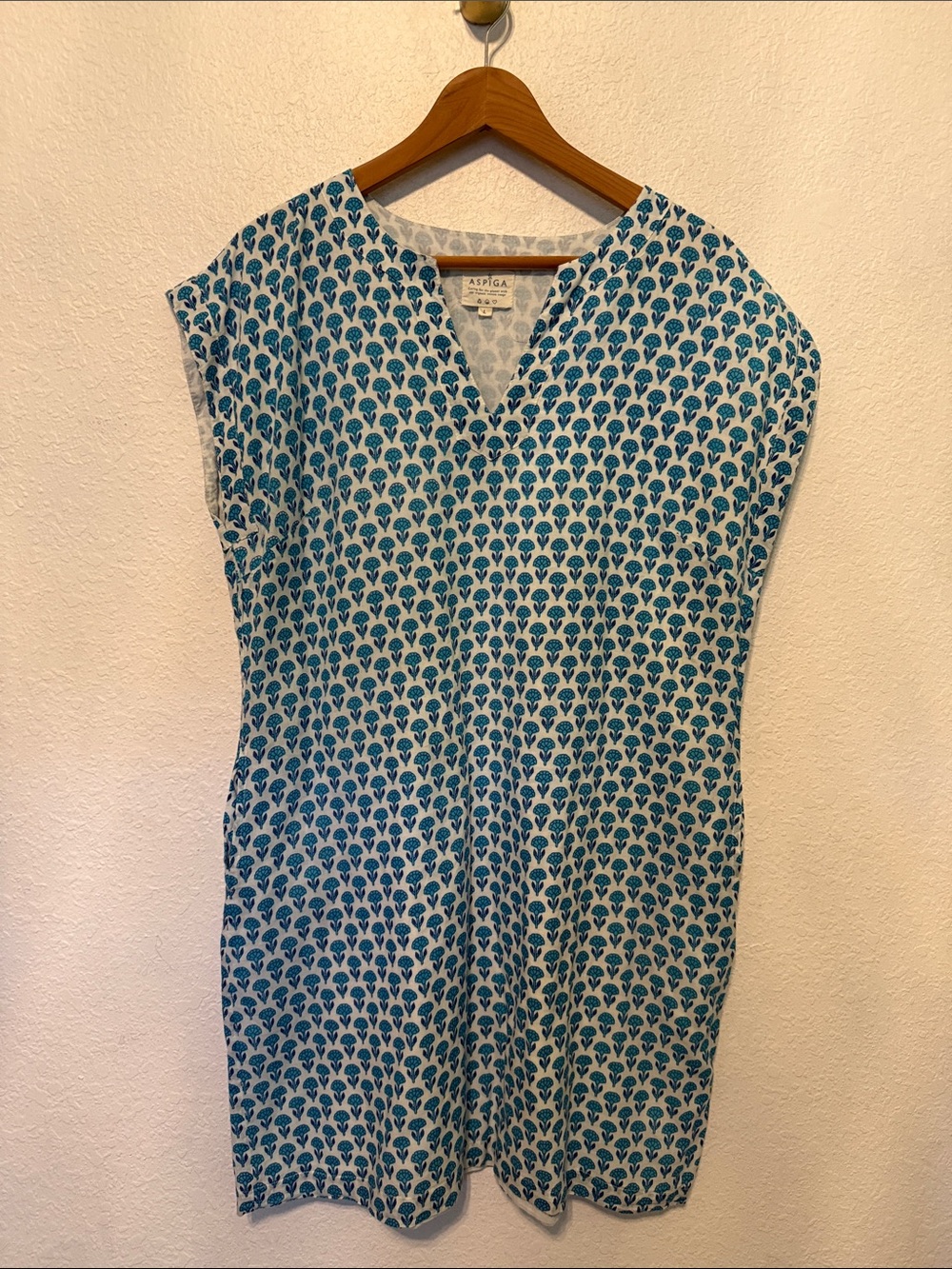 Aspiga Organic Cotton block print Dress large
